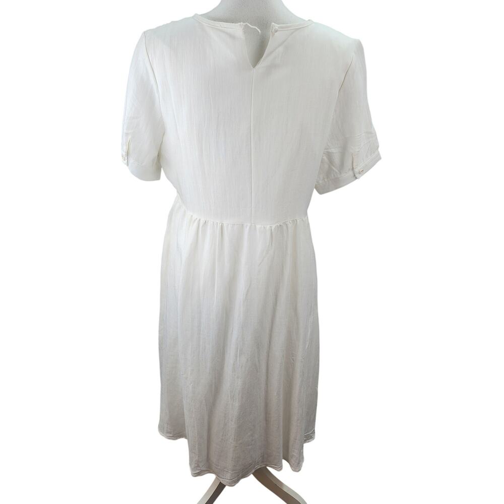Orange Creek Dress Women L White Embroidered Boho Hippie Festival Side Seam Flaw - Picture 4 of 15